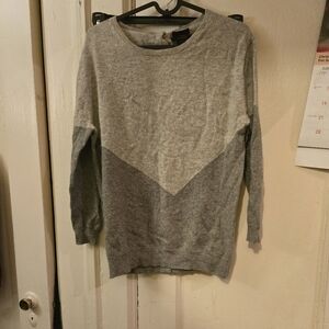 Gray Two-Tone Chevron Sweater